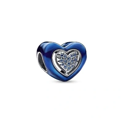 Afbeelding van Pandora Moments 925 Sterling Zilveren Blauwe Spinnable Heart Bedel 792750C01