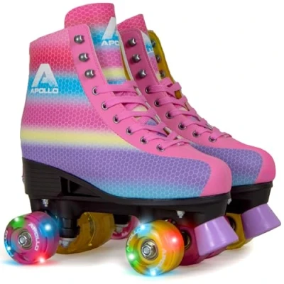 Afbeelding van Apollo Disco Roller, klassieke rolschaatsen voor kinderen en volwassenen, in grootte verstelbare rolschaatsen, 3 maten, verstelbaar van 31 tot 42, dames designs