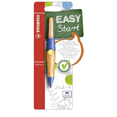 Afbeelding van Vulpotlood STABILO Easyergo 1.4mm HB linkshandig ultramarine/neon oranje blister à 1 stuk