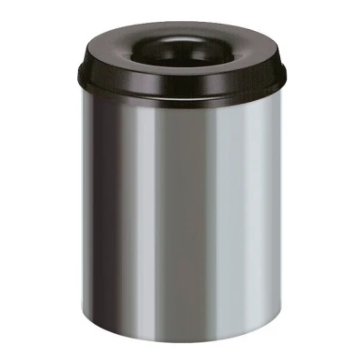 Afbeelding van Papierbak vlamdovend 15ltr rvs zwart