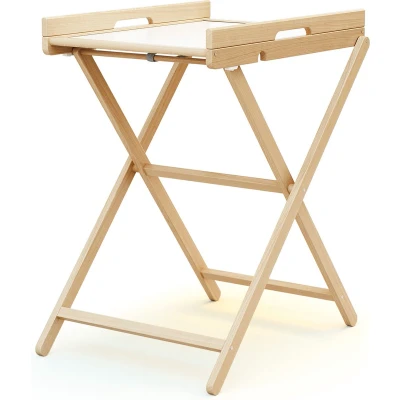 Afbeelding van AT4 Inklapbare luiertafel ESSENTIEL in hout Beuken Gelakt