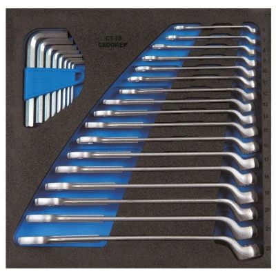 Afbeelding van Gedore 1500 CT2 1 B 25 delige Ring steeksleutelset in check tool module