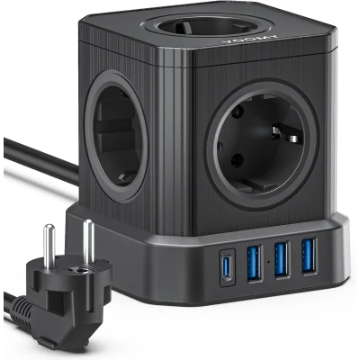 Afbeelding van Voomy Cube Stekkerdoos 1 USB C &amp; 3 A 4000W