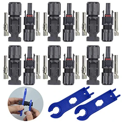 Afbeelding van FULARR® 6 Paar Professionele Mannelijke Vrouwelijke Solar Panel Kabel Connector, met 2 Stuks Connector Wrench, voor Fotovoltaïsche Systeem