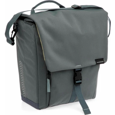 Afbeelding van New Looxs ® Tulum Single Enkele Fietstas 100% Gerecycled Polyester Afneembare Enkel Geschikt voor Elektrische Fietsen 16 liter Schoudertas Grey Green