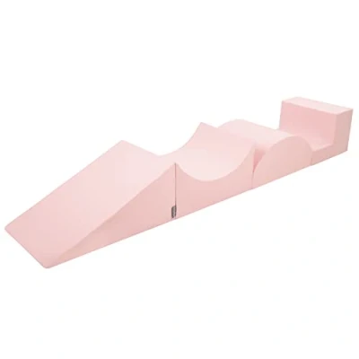 Afbeelding van KiddyMoon Speeltoestel van schuim voor kinderen, helling/helling/half rol/treden, roze