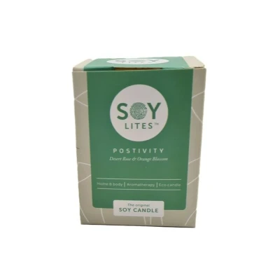Afbeelding van Soylites Soja home fragrance kaars Positivity; Desort Rose, Orange Blossom. 15 uur