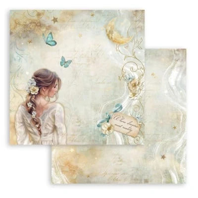 Afbeelding van Stamperia Scrapbooking vellen voor scrapbooking, albums, kaarten maken, bullet journals en meer, zuurvrij, dubbelzijdig, perfect handwerk geschenken (maskerade, dame