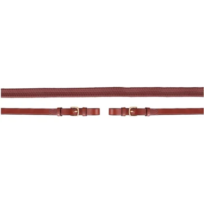 Afbeelding van BR Teugel Eventa Pro Grip 16mm Ronde Gesp Tobacco/Goud Full