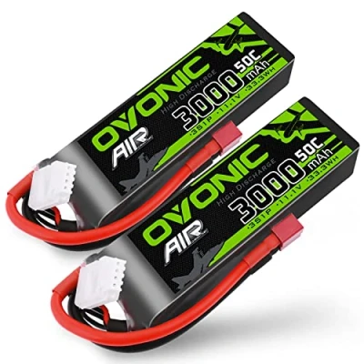 Afbeelding van OVONIC Lipo Batterij 3s 3000 mAh 50C 11,1 V met Dean T aansluiting voor RC vliegtuig helikopter auto vrachtwagen truck hobby DIY (2 stuks)