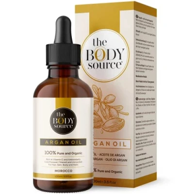 Image de Huile d’Argan Pure (100 ml) 100% Bio Organique et Pressée à Froid vierge en provenance du Maroc Soin pour le Corps, Visage, les Cheveux Ongles