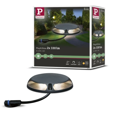 Afbeelding van PAULMANN 93920 Verlichtingssysteem Plug&amp;Shine LED vloerinbouwlamp 6 W Warmwit Antraciet