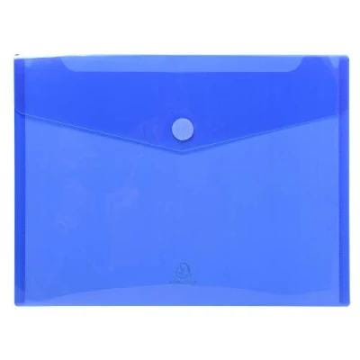 Afbeelding van Exacompta Ref. 56420E Zak met 5 enveloppen klittenbandsluiting en klep Van zacht PP A4 formaat verschillende kleuren: blauw, kleurloos, rood, anijsgroen, paars
