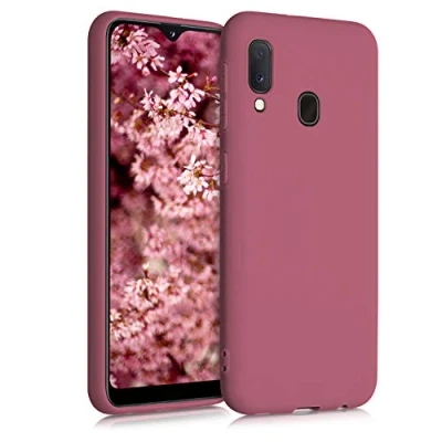 Afbeelding van kwmobile telefoonhoesje geschikt voor Samsung Galaxy A20e Hoesje smartphone Back cover in donkerroze