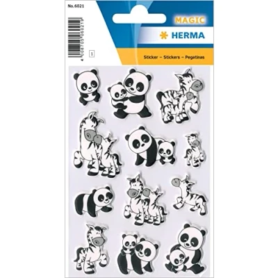 Afbeelding van HERMA 6021 Stickers Magic Panda En Zebrafamilies, Foam