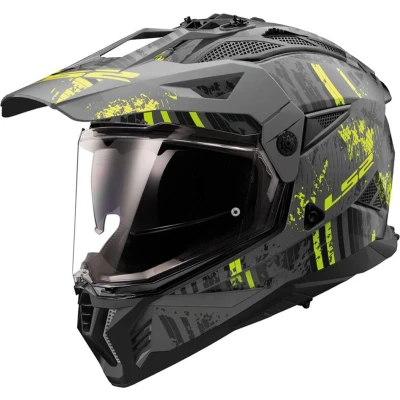 Afbeelding van LS2 Helm Pioneer II Crazy MX702 mat zwart / fluorgeel maat XXXL