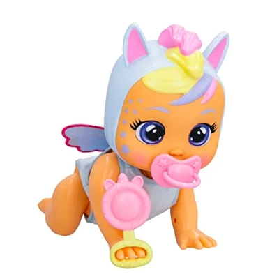 Afbeelding van Cry Babies Crawling Jenna, interactieve pop Jenna Gattona Echt en speelt realistische babygeluiden huilt echte tranen als hij de fopspeen verliest, speelgoed meisjes kinderen + 18 maanden