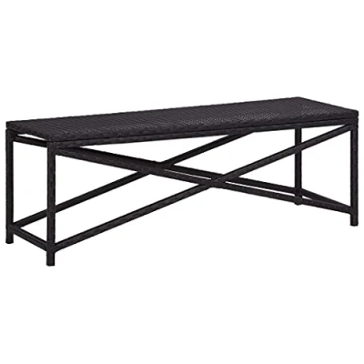 Afbeelding van Tuinbank 120 cm poly rattan zwart