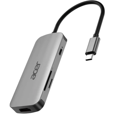 Afbeelding van Acer Adaptater 7in1 Type C : 1 x typeC (1 Havens), Docking station + USB hub, Zilver