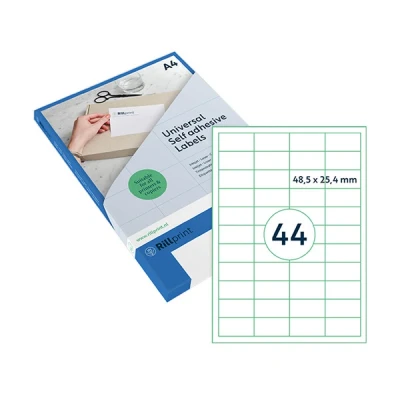 Image de Rillprint 83202 étiquettes universelles A4 48,5 x 25,4 mm (1100 étiquettes) transparent