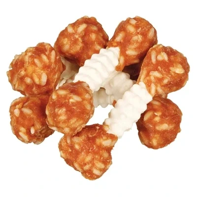 Afbeelding van Trixie Denta Fun Chicken Chewing Dumbbells 6 ST 100 GR