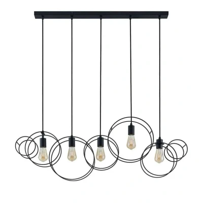 Afbeelding van Lucande Andrik hanglamp, 5 lamps, cirkels