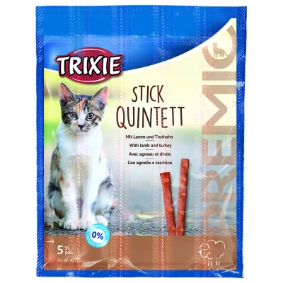 Afbeelding van Trixie Premio Stick Quintett 5x5 g Kattensnack Lam&amp;Kalkoen
