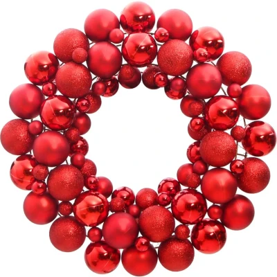 Afbeelding van vidaXL Couronne de Noël, Décoration Vacances Suspendue, Ornement Noël Fête Festival Jardin Extérieur, Rouge 45 cm Polystyrène