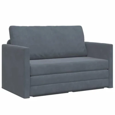 Afbeelding van vidaXL Vloer Sofa Bed 2 in 1 Donkergrijs 124x204x61 cm Velvet