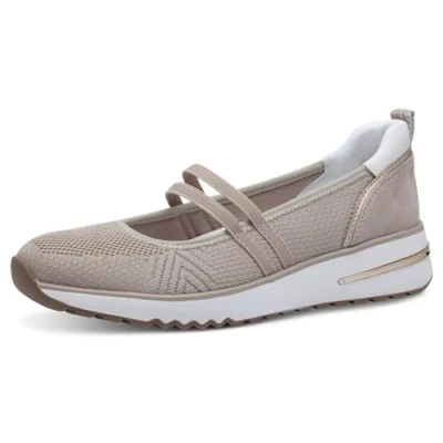 Afbeelding van Marco Tozzi Ballerina&#039;s, Dames, Maat: 42, Dune Imitatieleer/ textiel