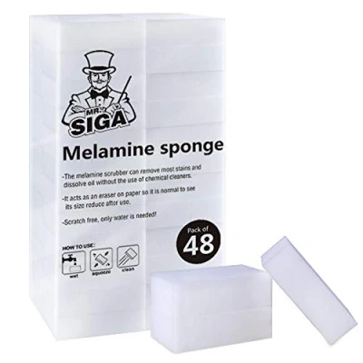 Afbeelding van MR.SIGA Melamine vuilgum wonderspons reinigingsspons toverspons voor keuken huishouden, 48 stuks, afmetingen: 8 x 5 2,5 cm