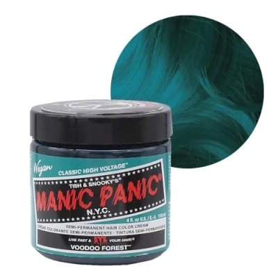 Image de Crème classique Manic Panic Voodoo Forest, coloration capillaire semi permanente vegan, sans ingrédients d&#039;origine animale, vert, 118 ml