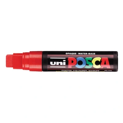 Image de uni ball Marqueur peinture POSCA (PC 17K), rouge pointe biseautée, longueur du tracée: 15 mm, en plastique 17K R)