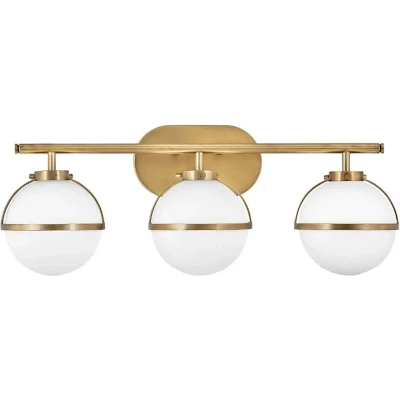 Afbeelding van Hinkley LED Badkamerarmatuur Hollis 3X E14 Max 40W IP44 Heritage Brass
