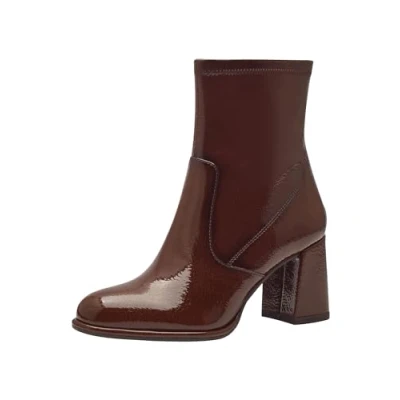 Afbeelding van Tamaris Korte laarzen, Dames, Maat: 41, Brown patent Kunststof