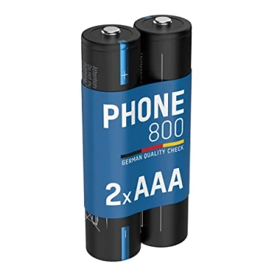 Afbeelding van ANSMANN Oplaadbare batterijen HR03 Phone 800 mAh (2 stuks) DECT voor draadloze telefoon of babyfoon snel opladen en lage zelfontlading