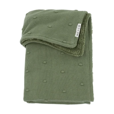Afbeelding van Meyco Deken Wieg Mini Knots Forest Green