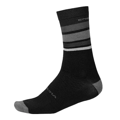 Afbeelding van Endura BaaBaa Merino Stripe Fietssokken Matt Black