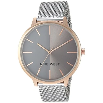 Afbeelding van Nine West Mesh polshorloge voor dames, zilver., Modern