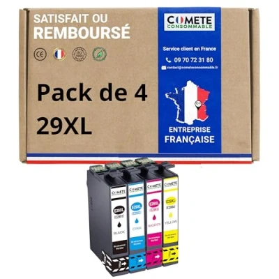 Image de COMETE 29XL 4 Cartouches d&#039;encre Compatibles Epson Marque française