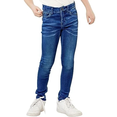 Image de NAME IT Nkmtheo Dnmclas Pantalon Noos pour fille, Bleu foncé denim, 104