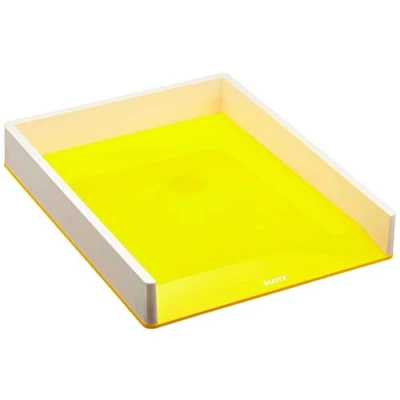 Afbeelding van Leitz Wow 53611016 brievenbak, 4 stuks, A4, tweekleurig, wit/geel, Duo Colour,