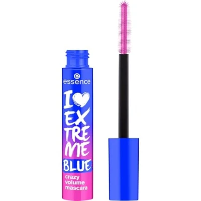 Afbeelding van essence I Love Extreme Blue Crazy Volume Mascara, blauw, duurzaam, dynamisch, extreem volume, intensieve kleur, veganistisch, zonder microplasticdeeltjes, nanodeeltjes, parfum, 1