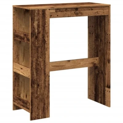Afbeelding van Bartafel met rekken 90x40x103,5 cm bewerkt hout oud houtkleurig