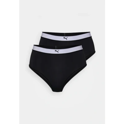 Afbeelding van Puma Women HIGH Waist Brazilian 2 PACK Slip, Dames, Maat: Small, Black