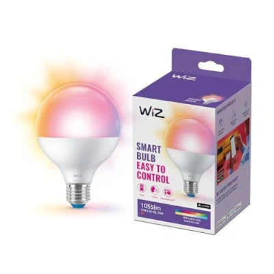 Image de WiZ Ampoule Smart Color 11W 1055lm 2200 6500K RGB Globe Clear E27