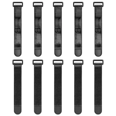 Afbeelding van Trilancer elastische band met antislipstrips, 15 x 2,5 cm (pak van 10) robuuste en veelzijdige klittenbandsluitingen voor verlengingen, kabels, touwen, slangen, fietsen, broeikas, garage