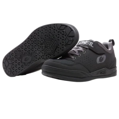 Afbeelding van O&#039;NEAL MTB schoenen, Downhill Freeride, veganistisch, zool compatibel met SPD pedaalplaten, duurzaam en licht, ventilatieopeningen, Flow Shoe, volwassenen, Zwart/Grijs