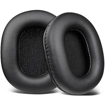 Afbeelding van SOULWIT oorkussens voor Audio Technica ATH M50X M50XBT M50RD M40X M30X M20X MSR7 SX1 hoofdtelefoon, met zachter eiwit leer, schuim hoge dichtheid, zwart