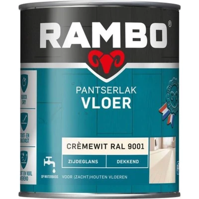 Afbeelding van Rambo Pantserlak Vloer Zijdeglans Dekkend Sneldrogend Vocht &amp; Vuilwerend RAL 9001 0.75L